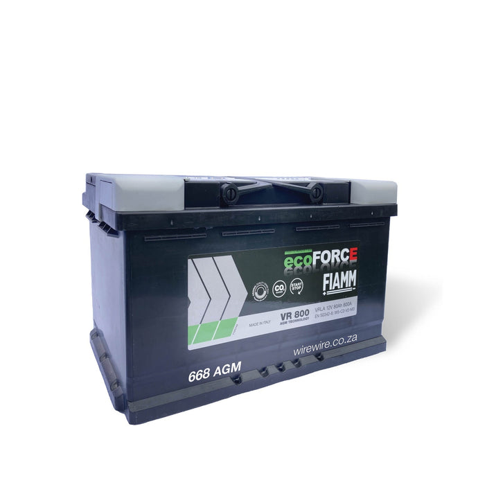 BMW 3 SERIES F30 FIAMM ecoForce AGM VR800 Battery 668-AGM Car Battery-wirewire-www.wirewire.co.za