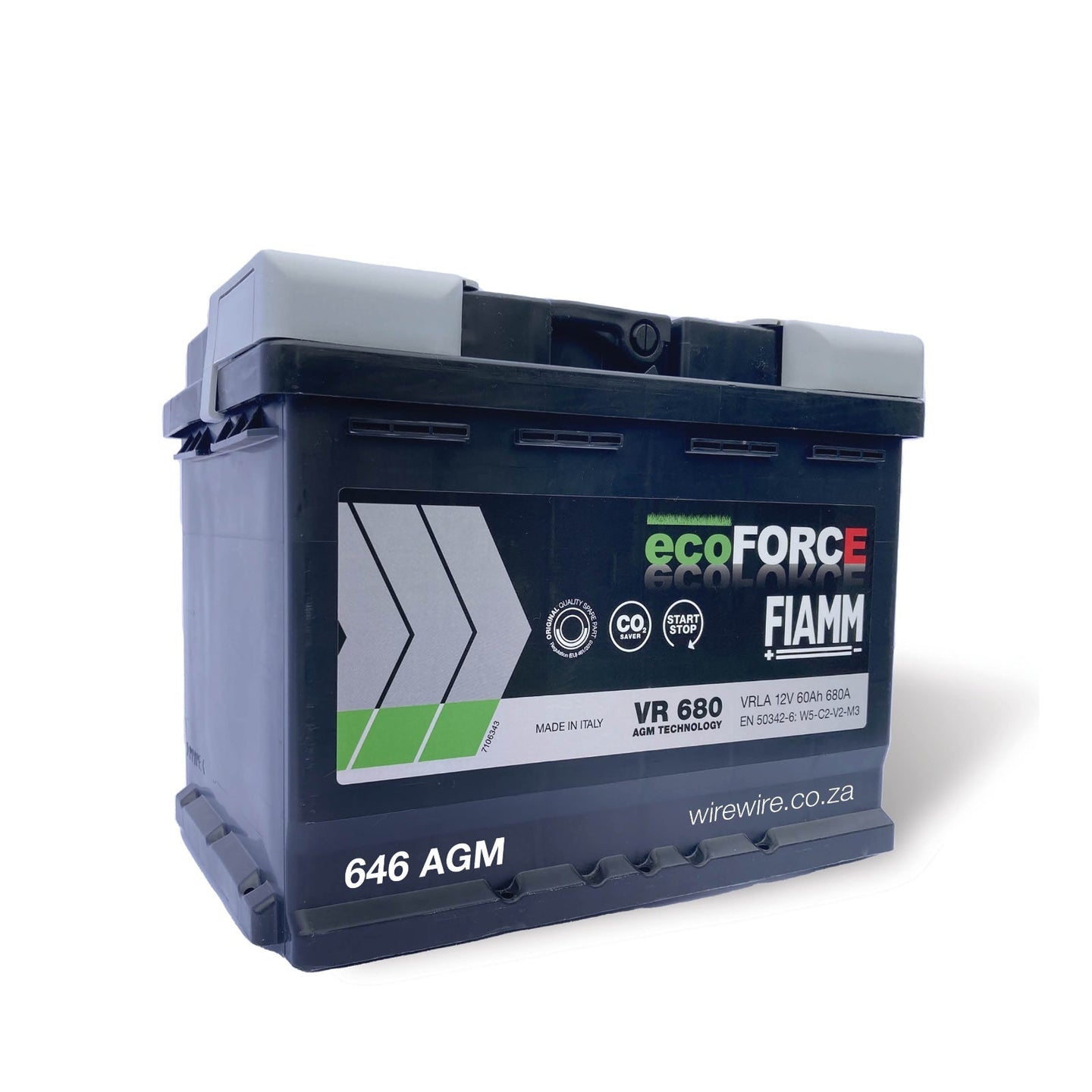 FIAMM ecoForce AGM 646 Car Battery VR680-Motor Vehicle Parts-wirewire-www.wirewire.co.za