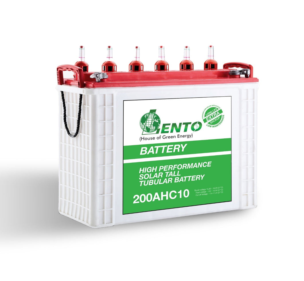 Lento 200 AH Battery C10 with total discharge in 10 hours - Solar Tall Tubular Battery-wirewire-www.wirewire.co.za