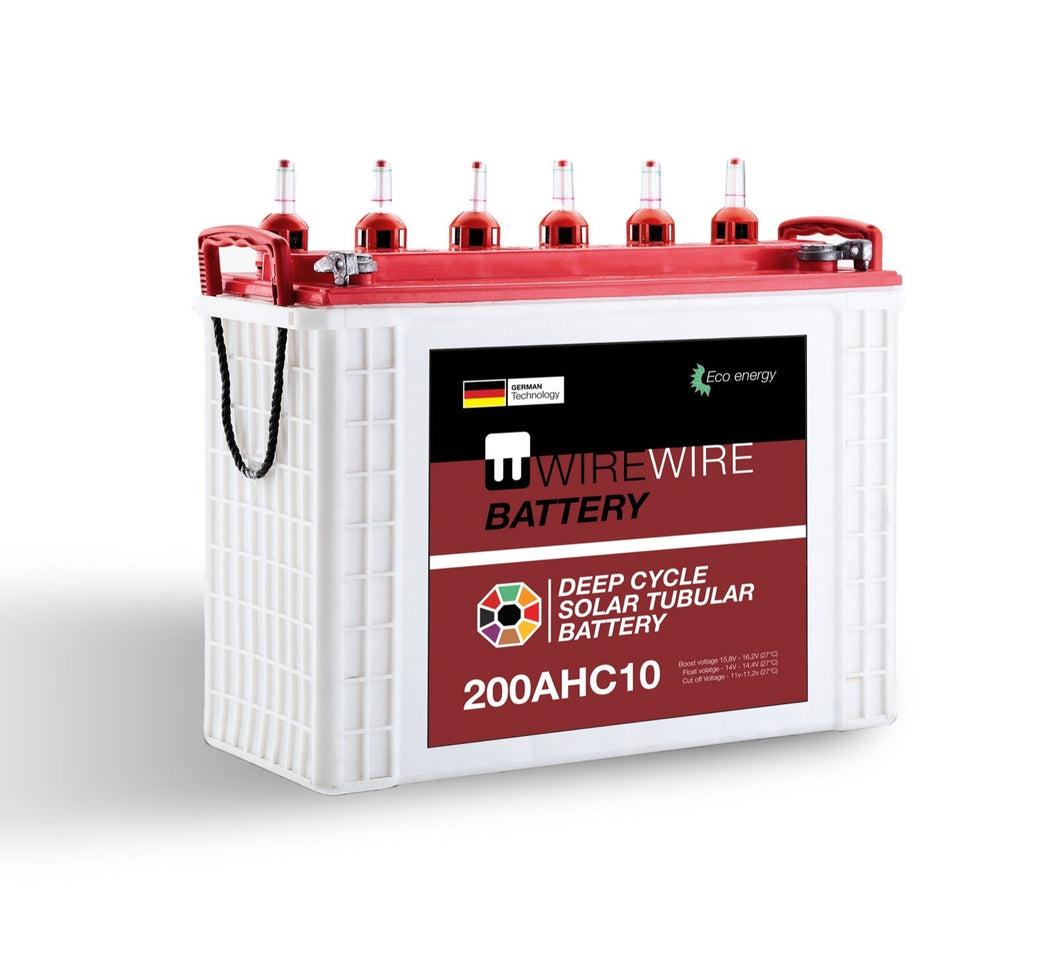 WIREWIRE 200 AH Battery C10 with total discharge in 10 hours - Solar Tall Tubular Battery-wirewire-www.wirewire.co.za